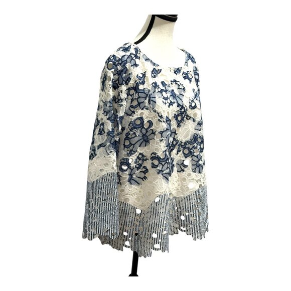 Chico’s Blue White Lace Floral Top 3P NWT - Picture 3 of 8
